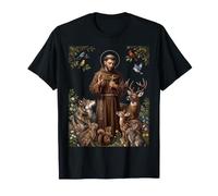 St. Francis Preaching To Animals Catholic Christian Art Maglietta