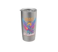 St Gabriel Wings Christian Streetwear Bicchiere termico in acciaio inox doppia parete