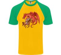 St George Che Uccide Un Drago Maglietta Baseball S/S Da Uomo