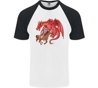 St George Che Uccide Un Drago Maglietta Baseball S/S Da Uomo