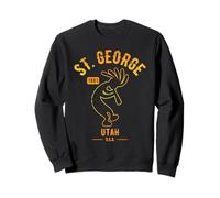 St. George Utah USA Dancing Kokopelli Distressed Design Felpa