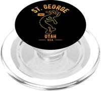 St. George Utah USA Dancing Kokopelli Distressed Design PopSockets PopGrip per MagSafe