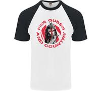 St Georges Day Per Queen & Country England Uomo T-Shirt Baseball S/S