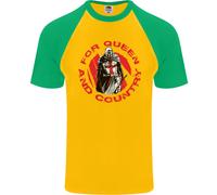 St Georges Day Per Queen & Country England Uomo T-Shirt Baseball S/S