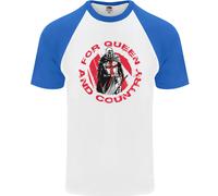 St Georges Day Per Queen & Country England Uomo T-Shirt Baseball S/S