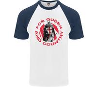 St Georges Day Per Queen & Country England Uomo T-Shirt Baseball S/S
