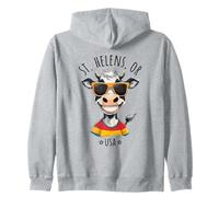 St Helens OR USA - Mucca divertente cartone animato design Felpa con Cappuccio