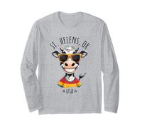 St Helens OR USA - Mucca divertente cartone animato design Maglia a Manica
