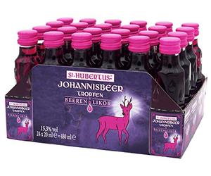 St. Hubertus JOHANNISBEER Tropfen Beeren-Likör 15,3% Vol. 24x0,02l