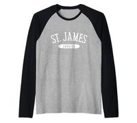 St. James - Camicia Stile College Saint James Giamaica Maglia con Maniche Raglan