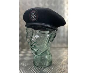 ST John Ambulance Service Nero Lana Foderata Basco Con Spilla Taglia 50cm