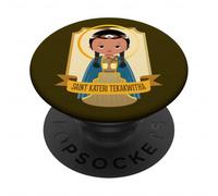 St Kateri Tekakwitha Giglio dei Mohawks Cattolico Santo Carino PopSockets PopGrip Adesivo