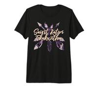 St Kateri Tekakwitha Santo Cattolico Giglio dei Mohawchi Maglietta Premium