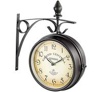 St. Leonhard Kitchen & Home - orologio da stazione: Orologio da stazione doppio lato, Design retrò, movimento al quarzo silenzioso (retro grande, doppia faccia, vintage)