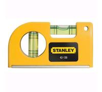 LIVELLA A DUE BOLLE TASCABILE BASE MAGNETICA E CLIP DI AGGANCIO STANLEY