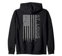 St. Louis Bandiera Americana Patriottica USA City St. Louis Felpa con Cappuccio