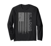 St. Louis Bandiera Americana Patriottica USA City St. Louis Maglia a Manica