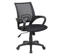 Sedia operativa con braccioli Rivestimento in tessuto nero e rete tecnica traspirante St. Louis 54x59x h 88 max 100 cm nero, per casa ed ufficio nero