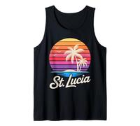 St Lucia Caraibi Vacanza Retro Anni '80 Tropicale Canotta