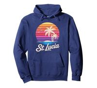 St Lucia Caraibi Vacanza Retro Anni '80 Tropicale Felpa con Cappuccio