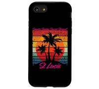 St Lucia Retro Palme Alba Suntan Tramonto Ripetere Custodia per iPhone SE (2020) / 7/8