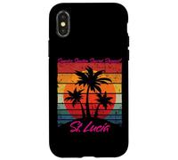 St Lucia Retro Palme Alba Suntan Tramonto Ripetere Custodia per iPhone X/XS