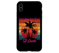St Lucia Retro Palme Alba Suntan Tramonto Ripetere Custodia per iPhone XS Max