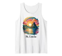 St Lucia Tropical Island Fun Oceano, Montagna, Sunset Vibes Canotta