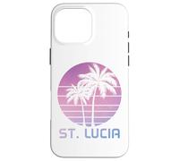 St. Lucia Vintage Palme Spiaggia Souvenir Pride Custodia per iPhone 16 Pro Max