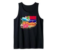 St. Maarten Isola Vintage caraibica retrò Souvenir Aeroplano Canotta