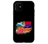 St. Maarten Isola vintage caraibica retrò souvenir aeroplano Custodia per iPhone 11
