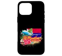 St. Maarten Isola vintage caraibica retrò souvenir aeroplano Custodia per iPhone 16 Pro Max