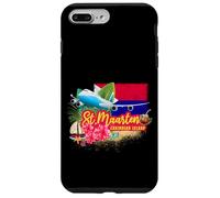St. Maarten Isola vintage caraibica retrò souvenir aeroplano Custodia per iPhone 7 Plus/8 Plus