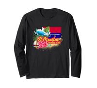 St. Maarten Isola Vintage caraibica retrò Souvenir Aeroplano Maglia a Manica