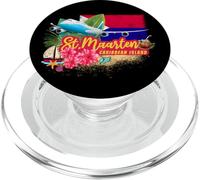 St. Maarten Isola vintage caraibica retrò souvenir aeroplano PopSockets PopGrip per MagSafe