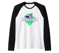 St. Maarten Souvenir Vacanza Vintage Caraibico Aereo retrò Maglia con Maniche Raglan