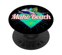 St. Maarten Souvenir vacanza vintage caraibico aereo retrò PopSockets PopGrip Adesivo