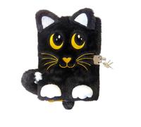 St.Majewski - Diario ragazza con castello morbido peluche - Taccuino A5 - diario per bambini - 96 fogli - motivo gatto
