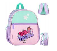 St.Majewski - Zaino per la scuola materna con stampa, zaino per bambini, regalo per bambini, con ciondolo luminoso, motivo Gabbys Dollhouse