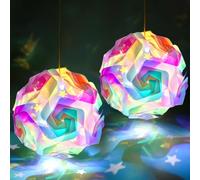 St Martin - Lanterna per bambini, set fai da te, 2 pezzi, lanterna St Martin, lanterna a LED, lanterna con asta, lanterne multicolori, per trasloco di martino, Natale, Halloween, compleanno (colorata)