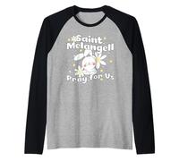 St Melangell Patrono Saint Conigli e Lepri Coniglio Proprietario Maglia con Maniche Raglan