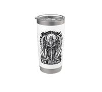 St Michael Quis Ut Deus Arcangelo Protettore Bicchiere termico in acciaio inox doppia parete