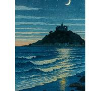 'St Michael's Mount on a Starry Night: Ukiyo-e inspired art/notebook