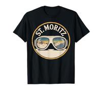 St. Moritz Inverno Sci Montagna Tramonto Avventura Maglietta