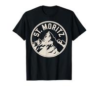 St. Moritz Inverno Sci Montagna Tramonto Avventura Maglietta