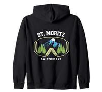 St. Moritz Maschera da sci Svizzera Resort Sci Alpi svizzere Felpa con Cappuccio