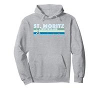 St Moritz Sci Illustrazione / Retro Vintage St Moritz Felpa con Cappuccio
