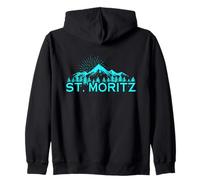 St. Moritz Ski Resort Svizzera Sci alpino Alpi svizzere Felpa con Cappuccio