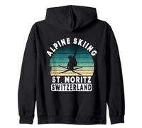 St. Moritz Svizzera Comprensorio sciistico Sci alpino Alpi svizzere Felpa con Cappuccio