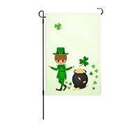 St. Paddy ' s Day Garden Flag Double Sided | Machine Washable Irish Lawn Decor for Yard/Porch/Balcony | Colorfast Polyester, 17.7x11.8 Inch Outdoor Party Flag (S17)